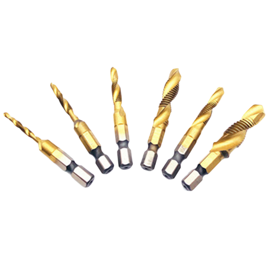 Handtappborr skruv spiralspets gänga  m3 m4 m5 m6 m8 m10 titan maskin kran borr metallbearbetning hex skaft maskin kran
