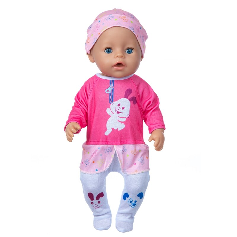 Born Baby Fit 18 pouces 43cm vêtements de poupée trois bleu lapin bleu lapin grenouille bleu Bea poupée accessoires pour bébé d'anniversaire: Q-108