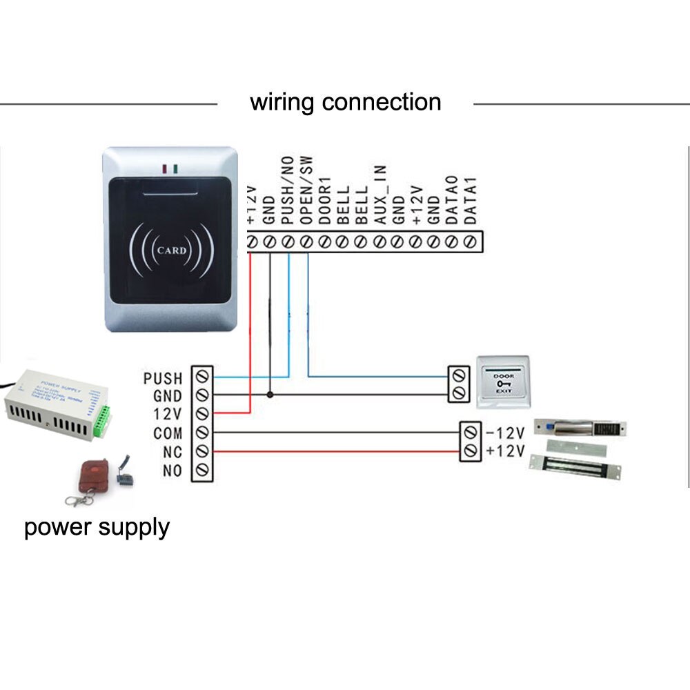 RFID standalone one Door Access Control waterproof IP67 two mother card with 10 em key fob wide voltage power supply