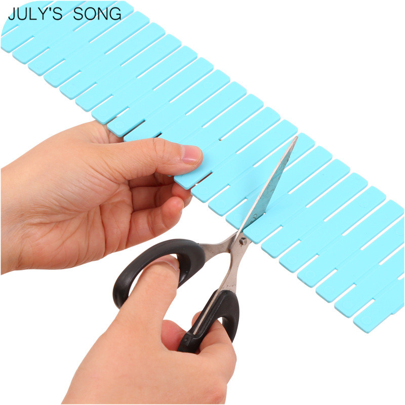 4 stk/sæt gør-det-selv-gitter skuffeopdeler plast justerbar skuffe klapplade stretch separator skilleplade skab opbevaringsorganisator