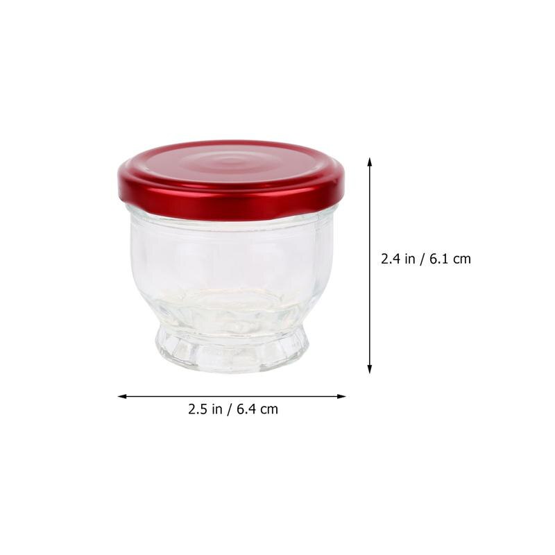 4 sztuk pudding szklana butelka żaroodporne pojemniki deserowe miód puchar Cubilose słoiki dla domu sklep (100/75ml czerwony)
