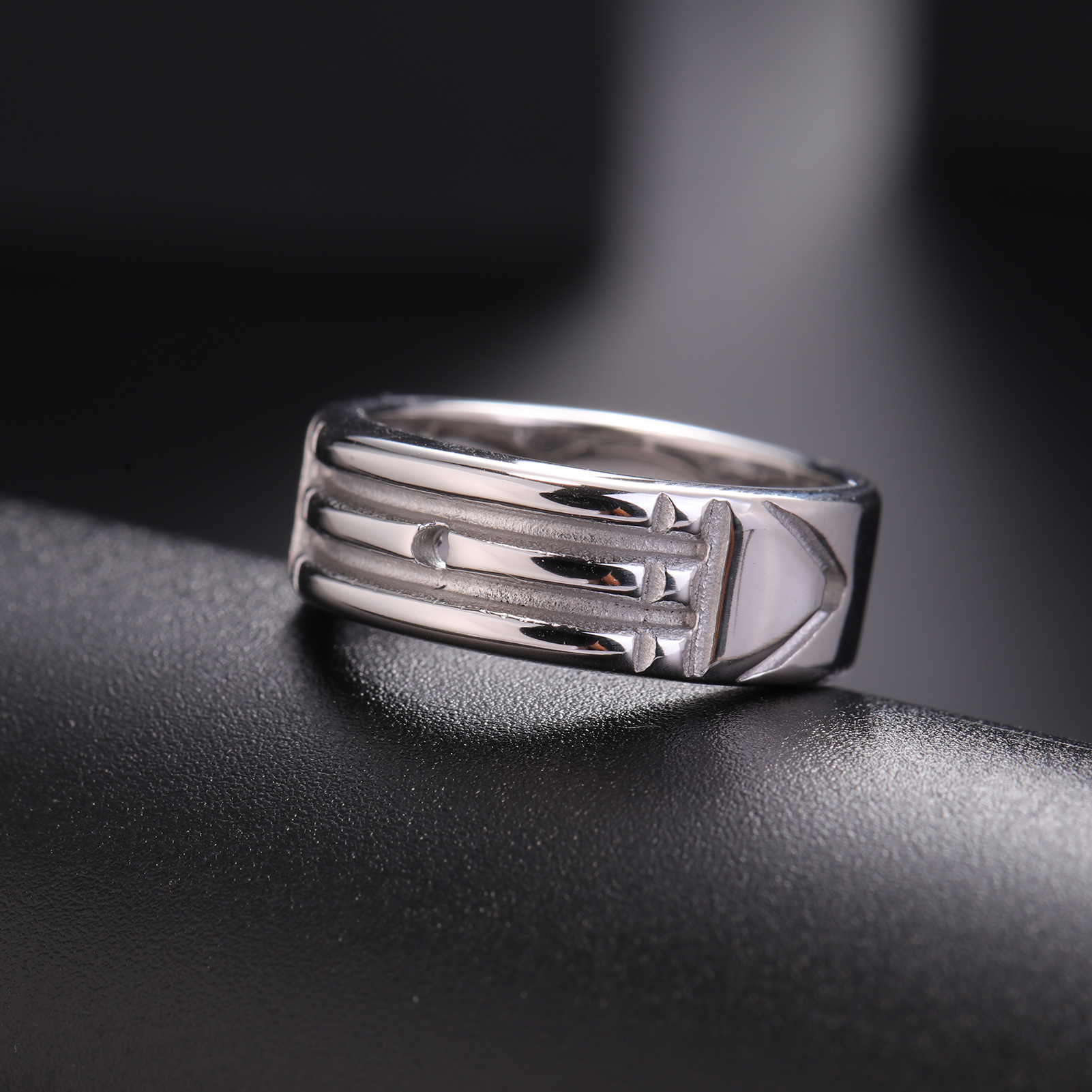 Anillo Skyrim de acero inoxidable con amuleto Atlantis para hombres y mujeres, anillos minimalistas para parejas, banda de boda, joyería de aniversario, al por mayor