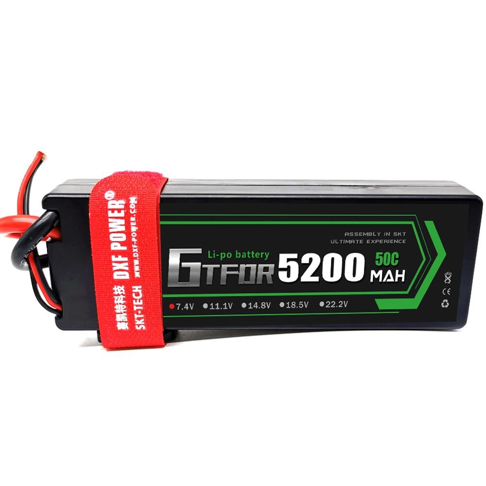 GTFDR 5200mAh Lipo Battery 7.4V 50C 2S LiPo RC Battery Deans XT60 EC5 for RC Evader BX Car Truck Truggy Buggy Helicopt