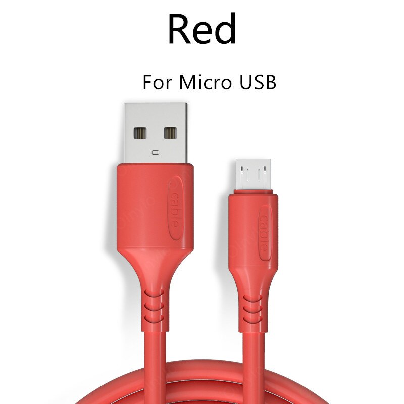 Câble Micro USB en Silicone souple, 1.8m/1.2m/0.25m, pour téléphone Samsung, huawei, xiaomi, Android: Red / 1.2m