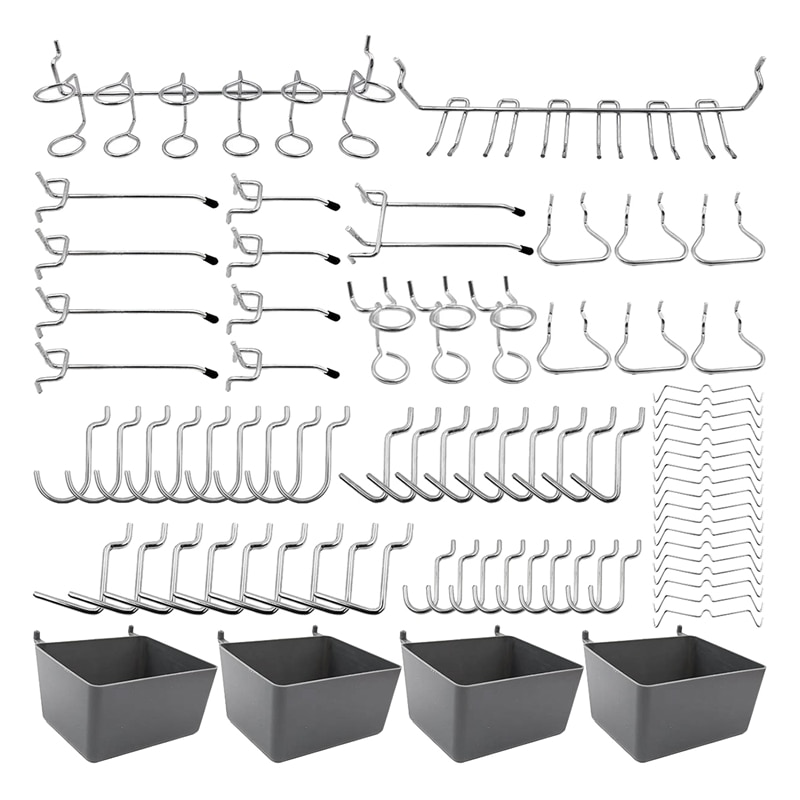 Szs 80- delade pegboard krokar sortiment med pegboard lådor, peg lås, för att organisera olika verktyg för köket pysselrum: Default Title