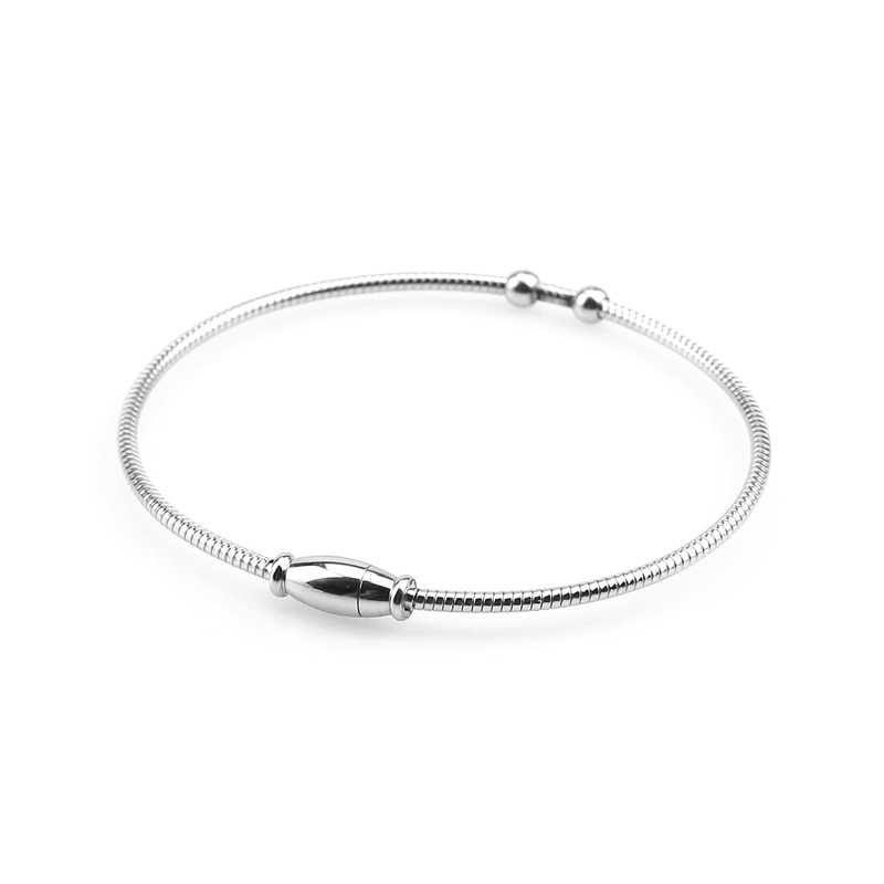 1pcs Stainless Steel jewelry 60mm Diameter Round Magnet Embedded Bracelet Bangles cuff bracelets for Women jewelry