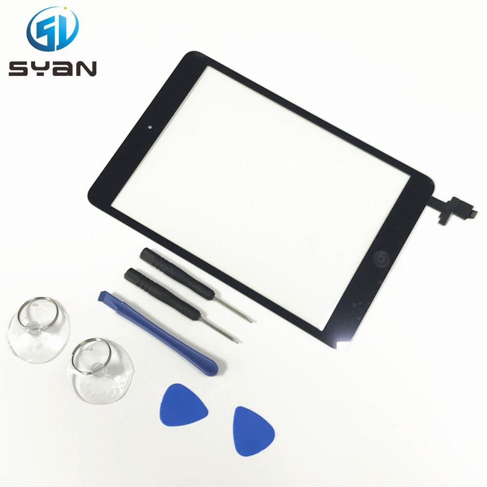 Berøringsglas til ipad mini 1 mini 2 7.9 '' berøringsskærm digitaliseringssensor glaspanel digitzer med ic -hjemmetast  a1432 a1454
