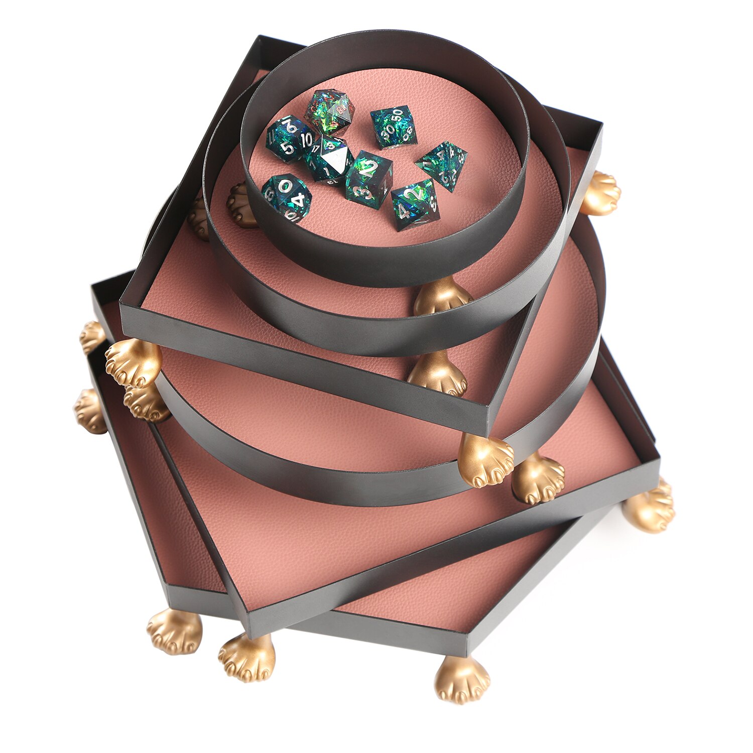 Metal Dice Storage Tray for DND Role Playing Table Games Dice Rolling Jewelry Cosmetic Storage Display Trays