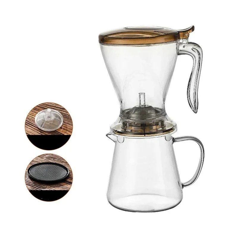 600ml håndbryggede espressokanner, dryppkaffetrakter, kaffefilter, løsbladste, håndbrygget dryppkaffemaskin: Rosa