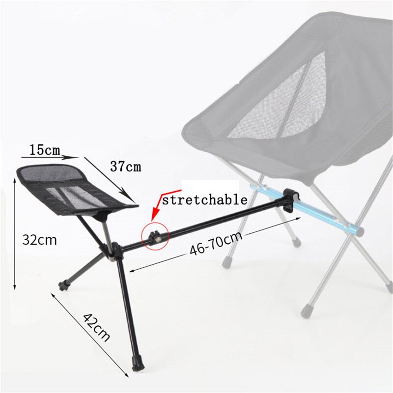 Outdoor Draagbare Vouwen Stoel Voetsteun Fauteuil Voet Intrekbare Been Kruk Reizen Vissen Camping Stoel