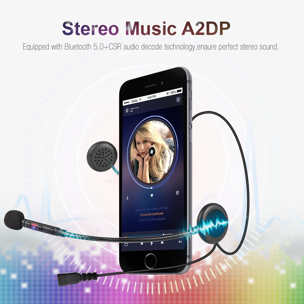 Fodsports F1 Moto Rcycle Helm Headset Moto Stereo Draadloze Bluetooth Hoofdtelefoon Bt 5.0 Met Fm Headset Stereo Muziek A2DP Speaker