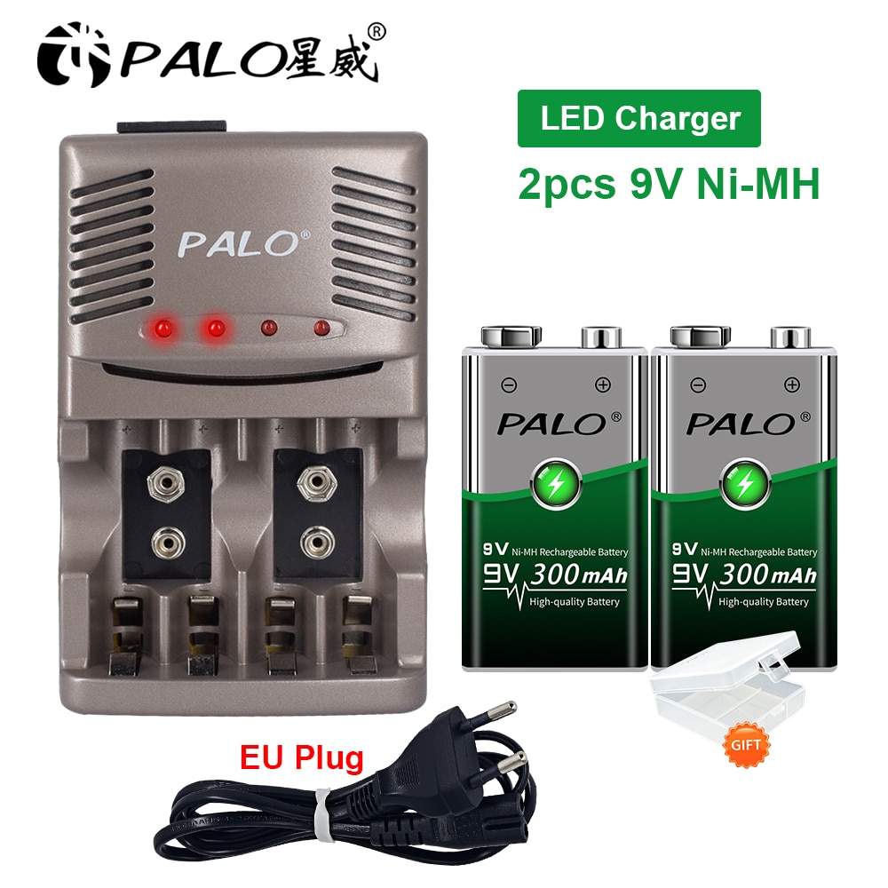 Palo 9 V Ni-Mh Oplaadbare Batterij 6F22 9 V 300Mah Batterijen 9 Spanning Voor Rookmelders Speelgoed Draadloze Camera 'S 9 V Batterij