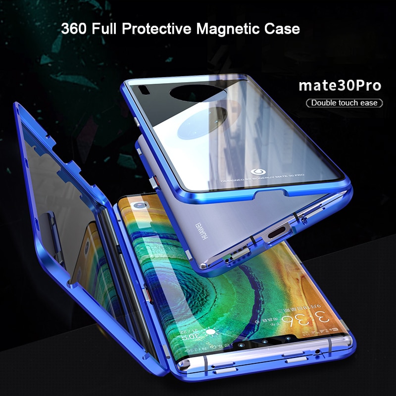 360 Volledige Beschermende Magnetic Case Voor huawei Mate 30 Pro Case Cover Metal Bumper voor huawei Mate30 case Fundas Coque gevallen Glas