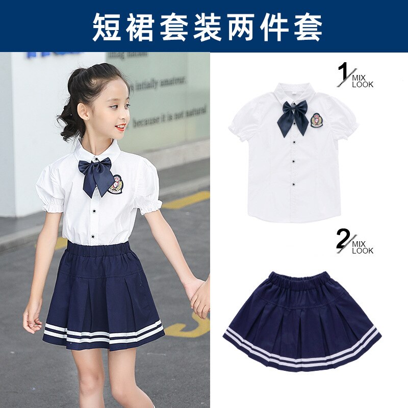 japanese school uniform summer short-sleeved college style suit children British style uniformes estudiantes