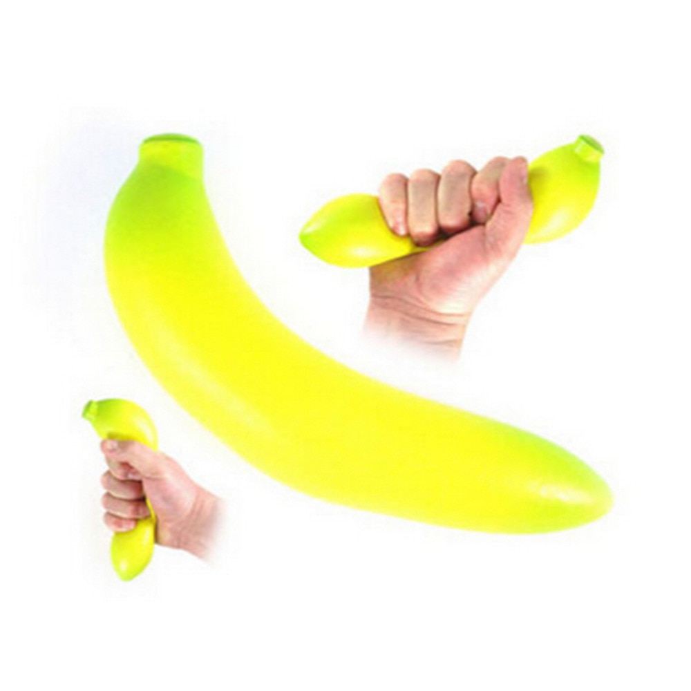 Stress Pressure Relief Relax Novelty Fun toys Funny Anti Stress Ball Toys Squeeze Banana BallGeek Gadget Vent