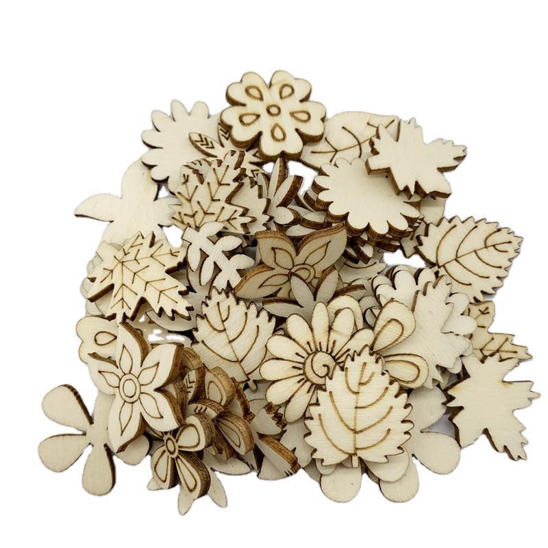 Unfinished Wood Flower Leaf Cutouts Embellishments Wooden Pieces Ready To Paint or Decorate for Wood Craft and DIY Projects