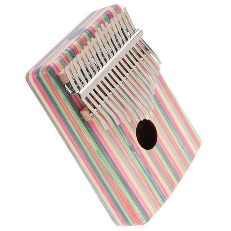 Thumb Piano,17 Keys Kalimba Thumb Piano Kit Portable Red Bamboo Finger Thumb Piano Musical Instrument Accessories