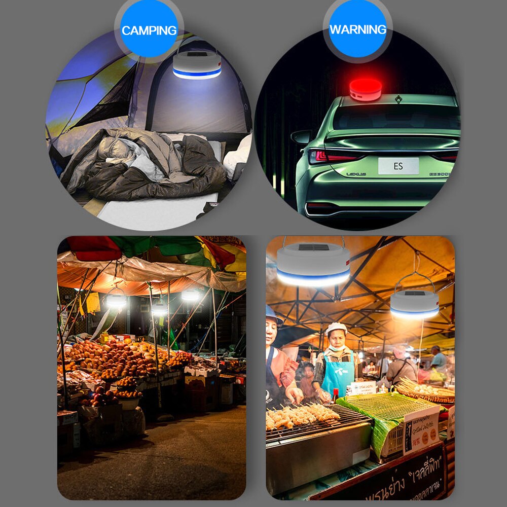 Portable Solar Charge Lantern Rechargeable LED Bulb Lamp Remote Control Emergency Night Market Light for Outdoor Camping