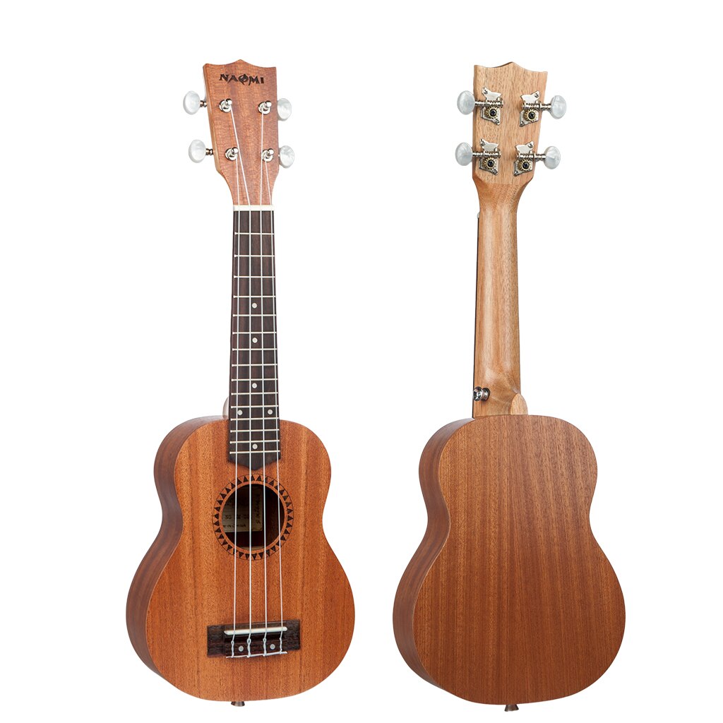 Naomi U01-S Sapele Ukulele Sopraan Beginner Sapele 21 Inch Vintage Hawaiiaanse Ukelele Met Uke Canvas Tas + Ukulele Picks Kit