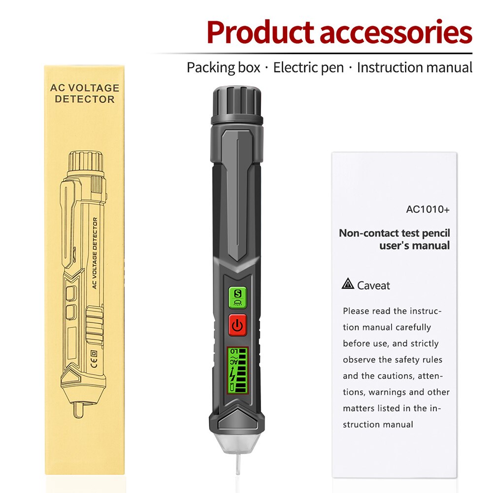 Voltage Tester Pen HT100 – Non-Contact Detector With LCD, Adjustable Sensitivity, Sound/Light Alarm