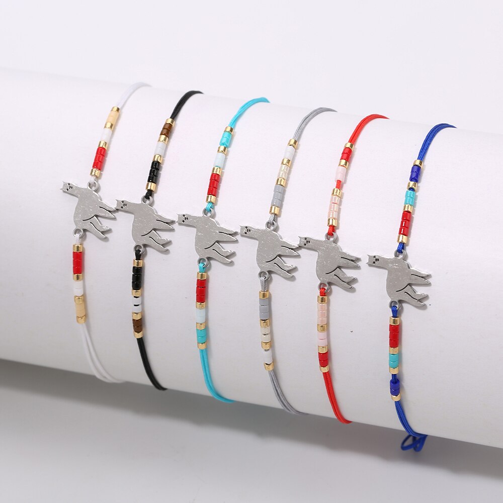Rttooas Alpaca Charm Bracelets Miyuki Delica Seed Beaded Bracelet Pulseras Mujer Moda Handmade Woven Jewelry