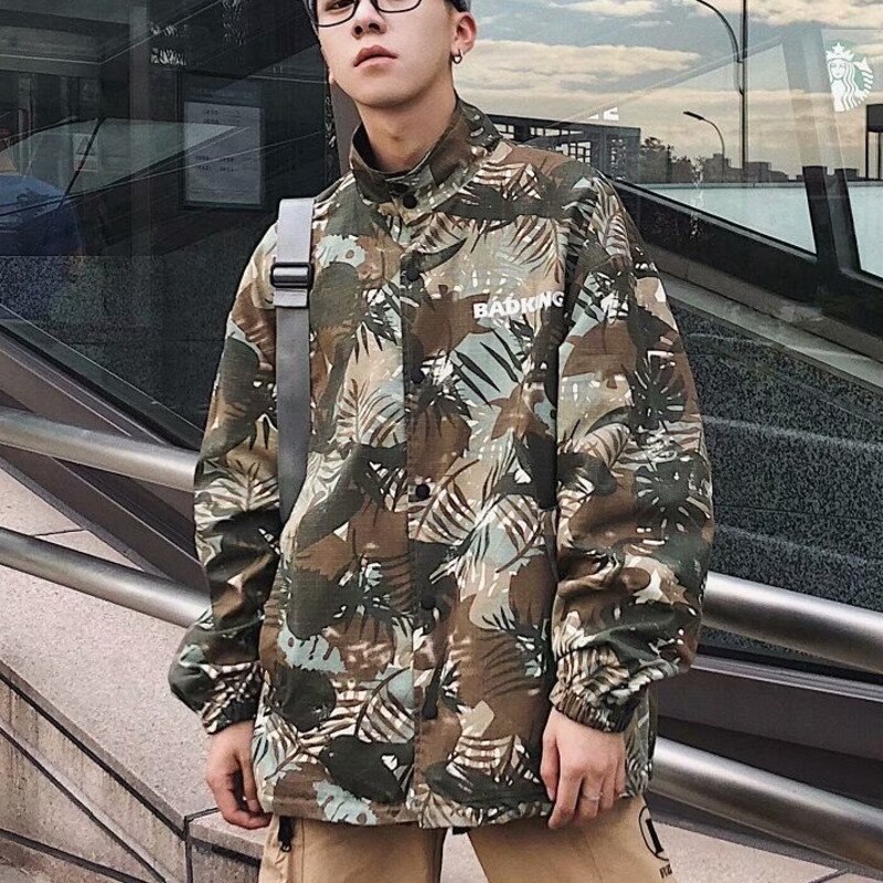 Zazomde vendbar jakke herre bomber jakker hip hop retro denim jakker street style herre afslappet retro jakker mand: Xxl