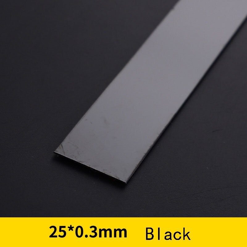 5 Meter Stainless Steel Flat Decorative Line Wall Sticker Titanium Gold Background Ceiling Edge Strip Self-adhesive For Home: 2.5cm Black