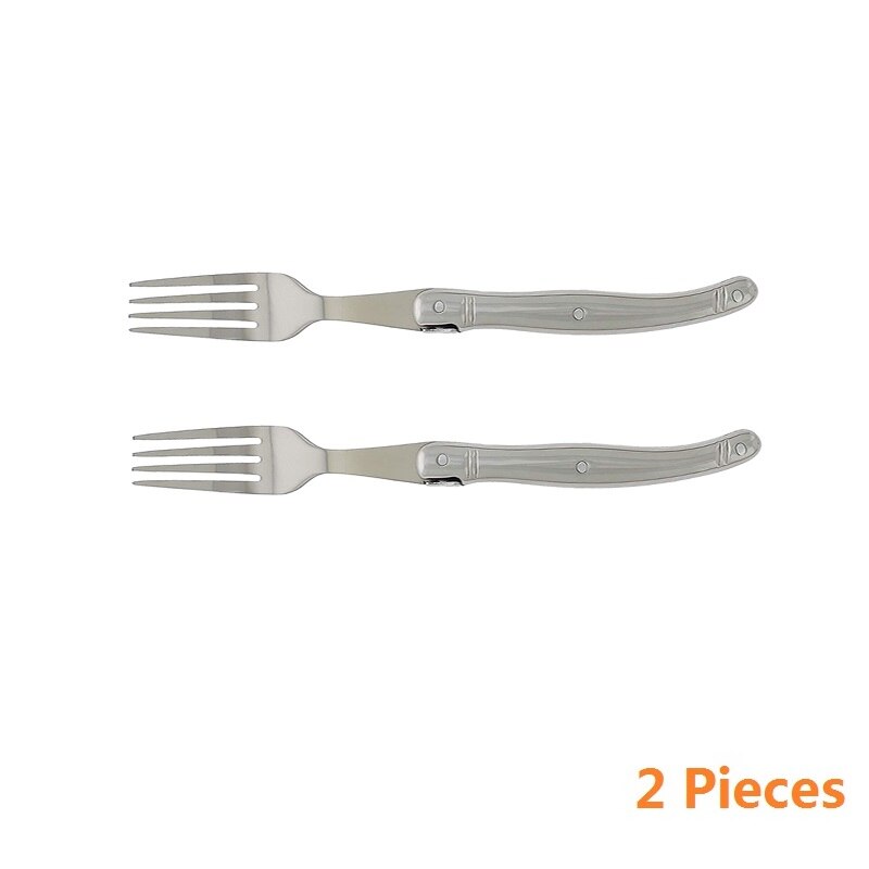Laguiole Stainless Steel Steak Forks set Silver Dinner Fork Tableware Hollow Handle Cutlery Silverware 2/4/6/10pcs 9inch: 2pcs