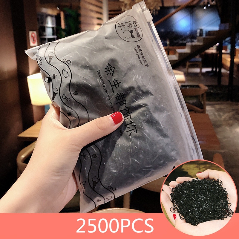 2500pcs Meisjes Elastieken Haarbanden Haar Ring Wegwerp Paardenstaart Houder Rubber Band Scrunchies Kids Gum voor Haar Accessoires: H25