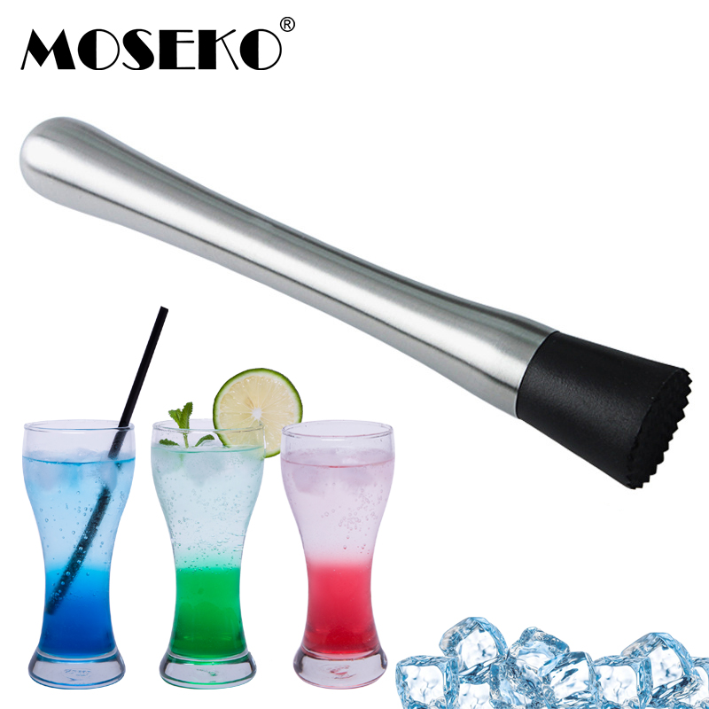 Moseko bar i rustfrit stål cocktail mynte muddler gør det selv drink frugt knust is cocktail mixer muddler bartendere barware barværktøj