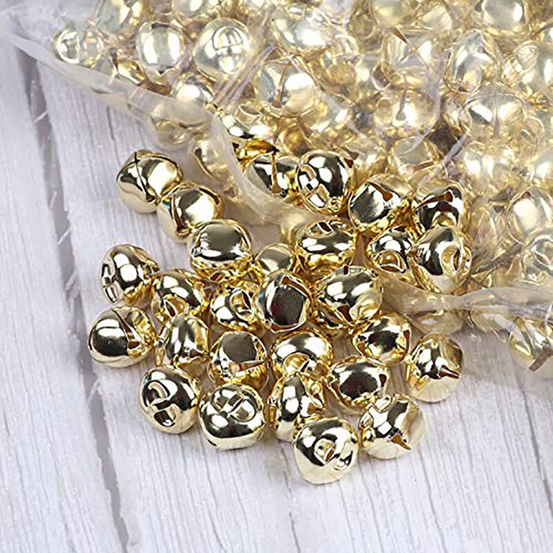 50 Stks/set Diy Kerst Bells Hangers Bedels Jingle Ijzer Kleurrijke Losse Kralen Tiny Klokken Opknoping Hanger Craft Decor