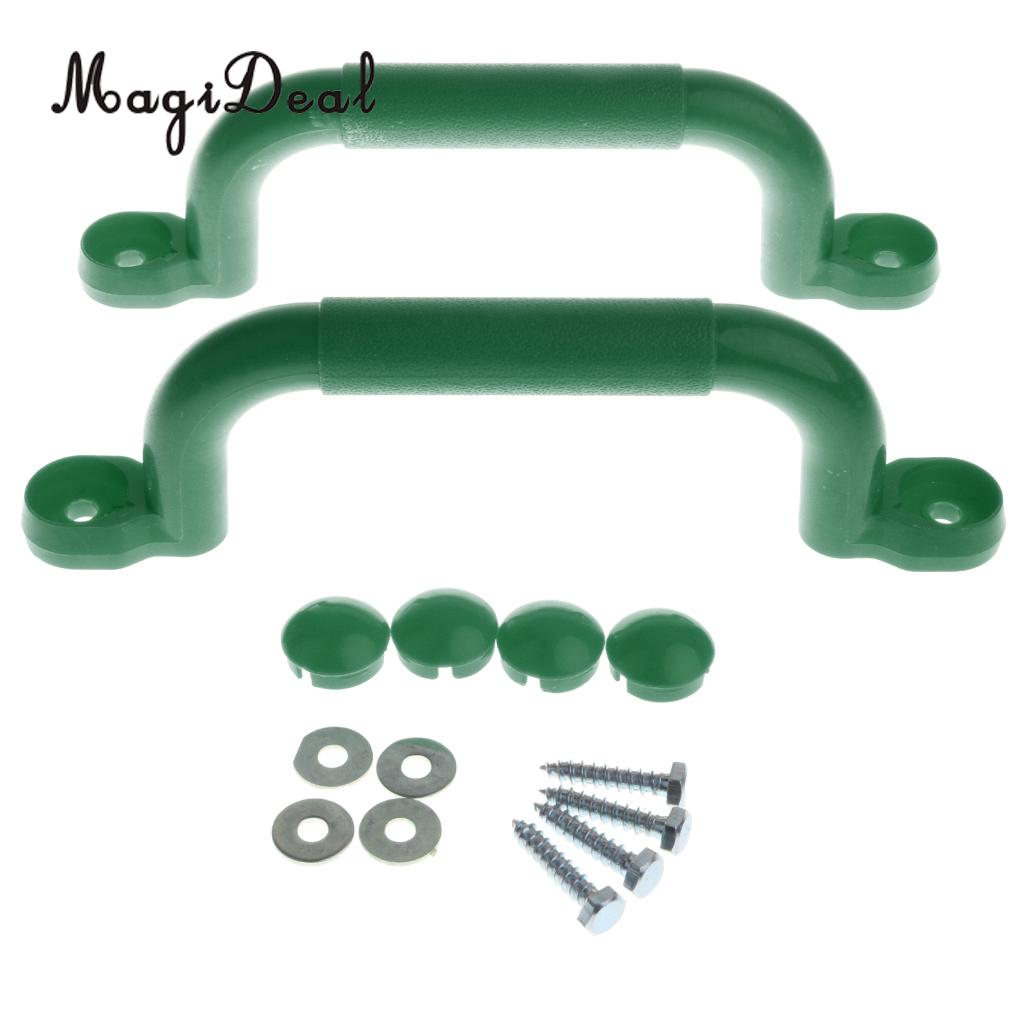 1 paio di giocattoli da esterno per bambini parco giochi per bambini sicurezza antiscivolo maniglia kit di montaggio Hardware telaio da arrampicata altalena accessori giocattolo: Blackish Green