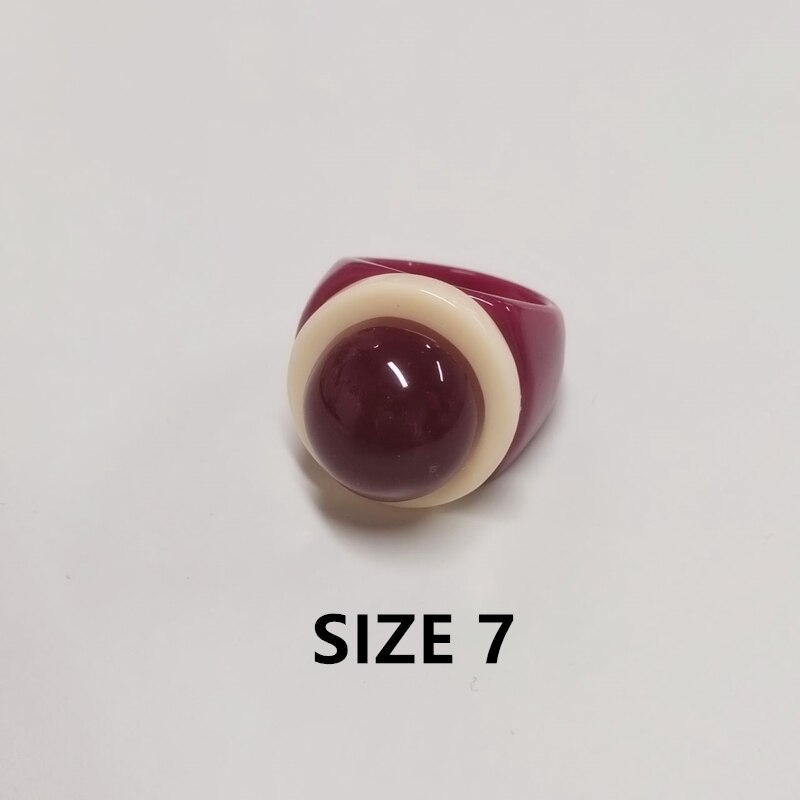 Kontrastreiche, farbenfrohe, geometrische, runde acrylringe, niedliche keroa-schmuckstücke für frauen und mädchen, reiseschmuck von huanzhi: E