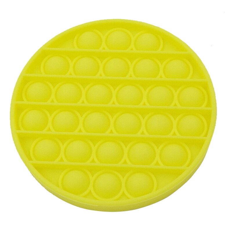 Push Pop Bubble Fidget Toy Push Pop Antistress Toys Round Fidget Sensory Juguete Silicone Stress Reliever Playing Board: Round Board-Yellow