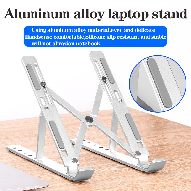 Laptop Stand Hoogte Verstelbare Aluminium Laptop Riser Houder Voor Macbook Air Pro Draagbare Ergonomische Notebook Stand Om 7-17 inch