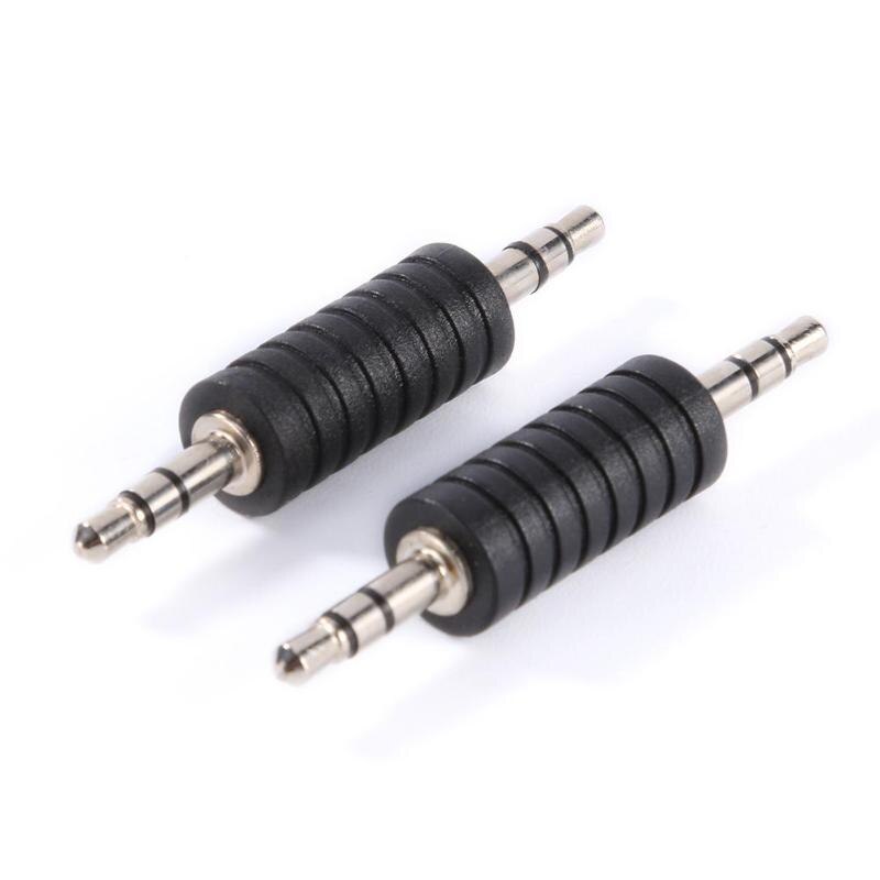 2 Stuks 3.5Mm Stereo Male Naar Male Jack Audio Plug Connector Koppeling Adapter Joiner Converter