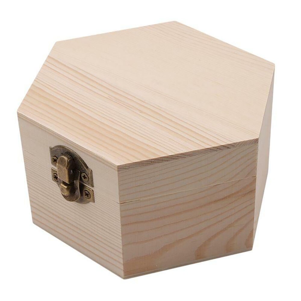DIY Wooden Jewellery Box Unpainted Handmade Jewelry Storage Box Arts Crafts Home Storage Tool for Necklace