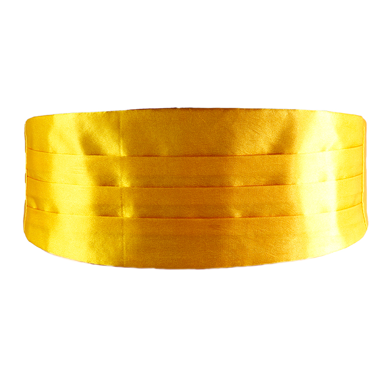 Mannen Klassieke Satijn Buikband Elastische Buikband Basic Smoking Cumberbanden Voor Formele Bruiloft Prom Etentje Taille Band: Yellow