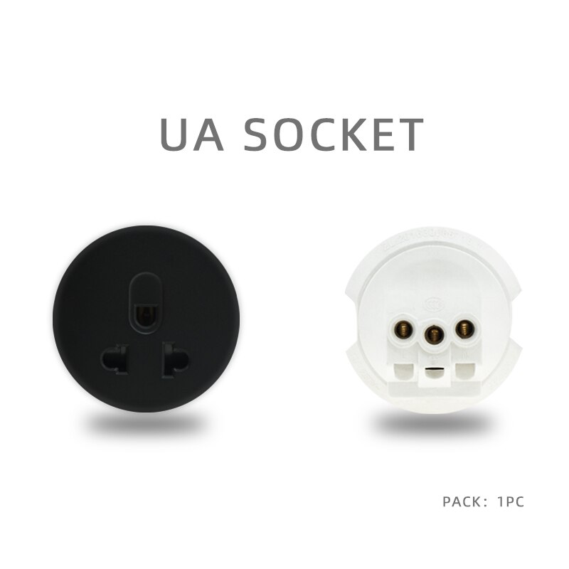 Atlectric Usb Wall Power Socket Black Crystal Glass Panel EU French Socket TV CAT6 HIMI Outlet Function Key DIY Free Combination: 1UB-B