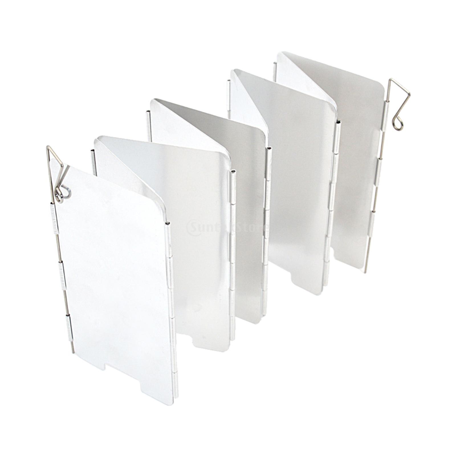 10 stücke Falten Windschutzscheibe Herde Wind Schutz Platten draussen Camping Küche BBQ Herde Picknick Wind Bildschirm für Picknick Rucksack: 9 Platten