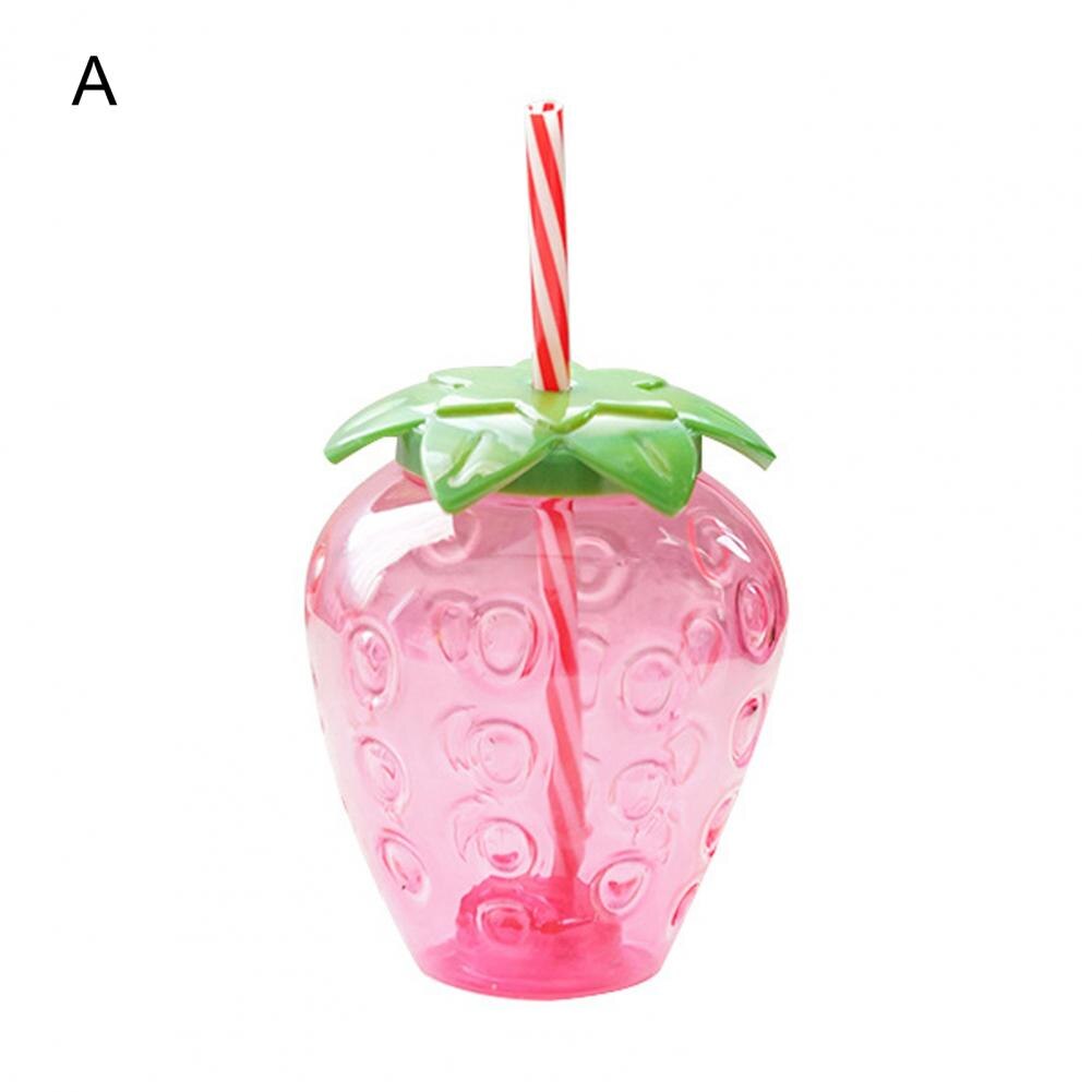 Cute Strawberry shape Water Bottle Cup with straw 500ml Straw Cup Milk Water Drinking Cup Juice tumbler Cup Straw Mug Drinkware
