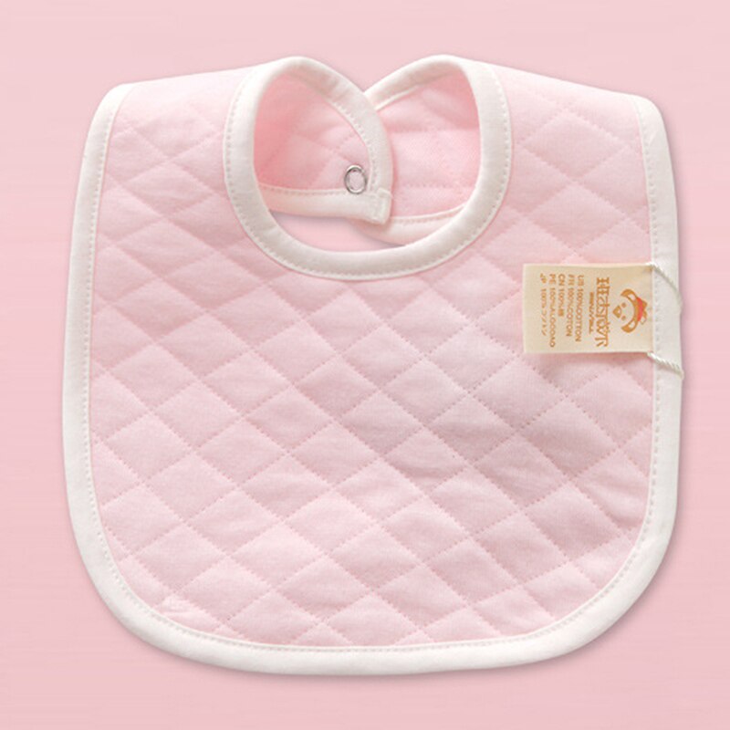Baby Bibs - Cotton Bandana Saliva Towel - Unisex Feeding Apron - Patchwork Pattern: Pink