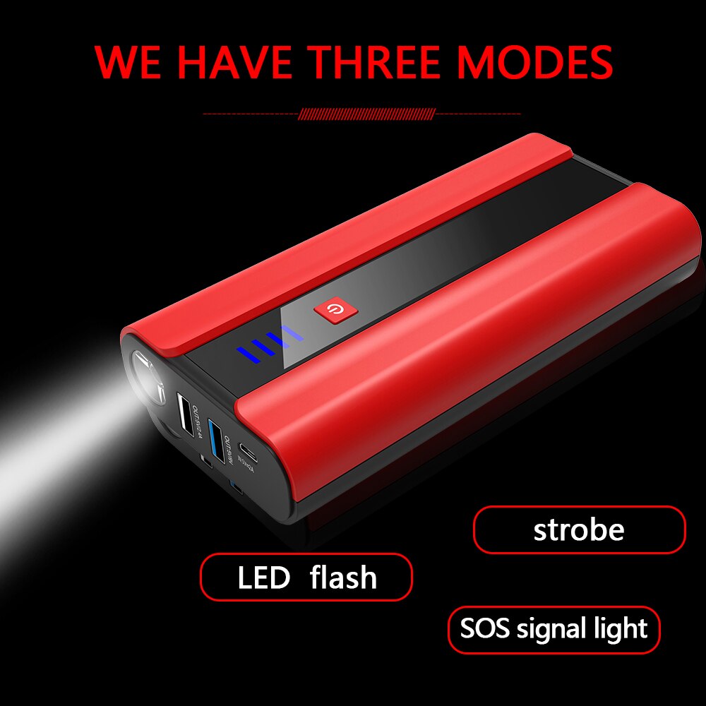 HOUDE 12V Lithium-Battery-Car-Jump-Starter Battery Power Bank 10000mAh 600A Auto-Starting-Device for 12V Vehicle Jump Starter