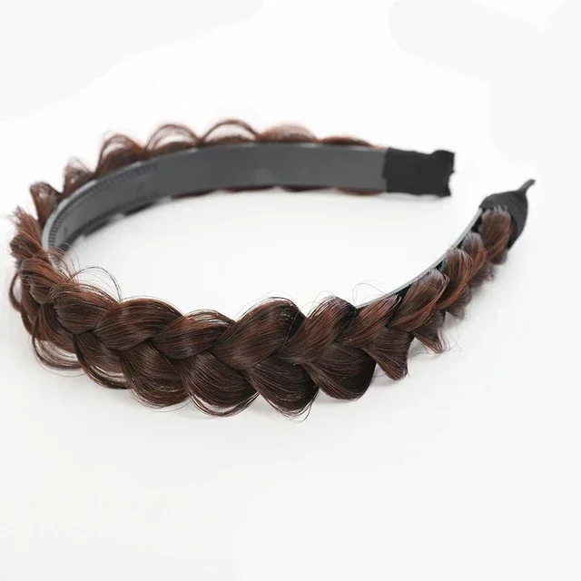 Diademas de peluca torcida para mujer, trenzas anchas de espina de pescado, diademas hechas a mano, aro para la cabeza, accesorios para el cabello,: Verde