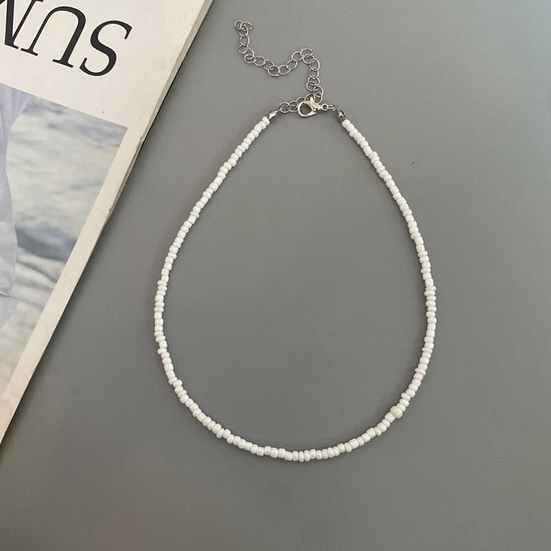 Frøperler boheme halskæde charme krave farverig håndlavet halskæde smykker femme: Antik bronze belagt