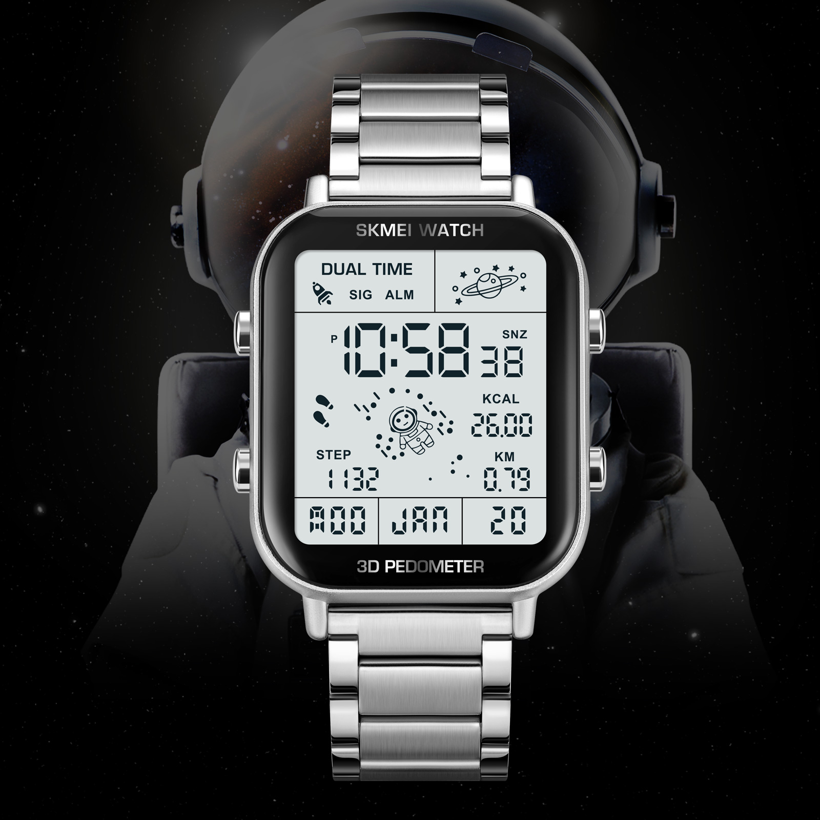 Skmei 1888 Kalenderklok Reloj Hombre Sport Stappenteller Calorieberekening Digitale Horloges Mannen Stopwatch Countdown Polshorloge