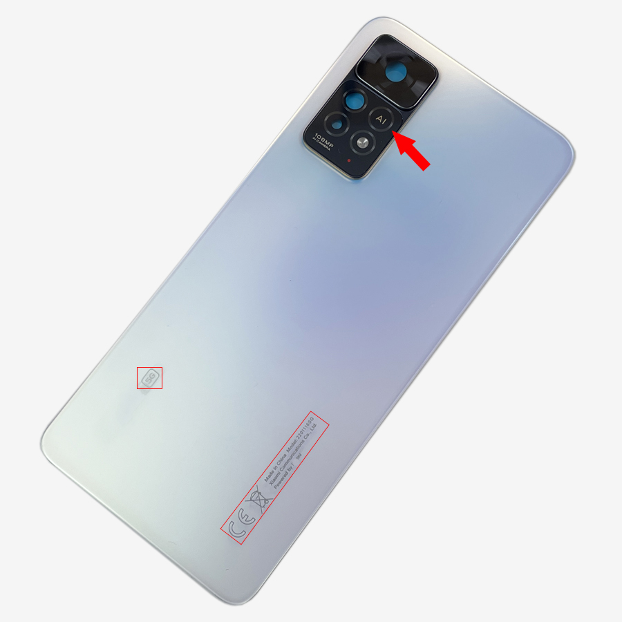 A+++ for xiaomi redmi note 11 pro 4g / 5g batteri bakdeksel glass redmi note 11e pro bakdør erstatningsdeksel lim: Gylden
