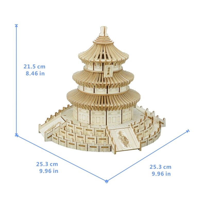 Houten puzzels, educatief speelgoed, doe-het-zelf tempel 3d, houten puzzels voor kinderen, volwassenen, kerstmis, verjaardag