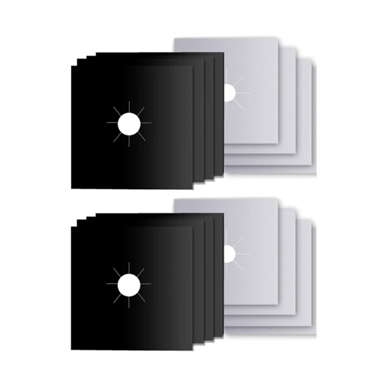 16Pcs Gas Hob Range Protectors Stovetop Burner Protector Liner Cover Cleaners Cooker Covers Reusable Gas Stove Mats