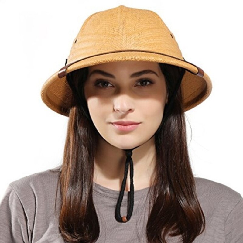 Vietnam War Army Hat Women Men British Explorer Straw Helmet Summer Boater Bucket Sun Hat Unisex Jungle Miners Cap